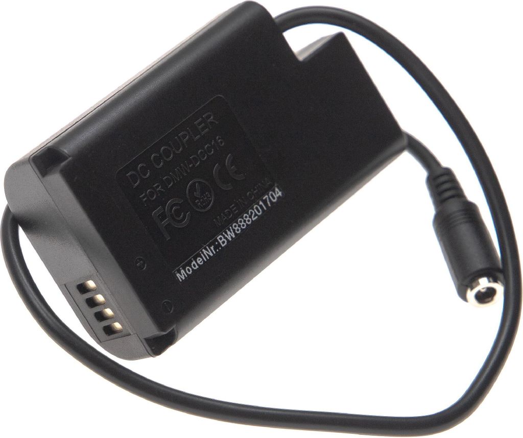 vhbw DC Kuppler Netzadapter kompatibel mit Panasonic DMW-AC10 Netzteil passt für DMW-BLJ31, DMW-BLJ31E