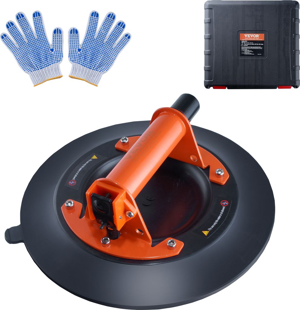 VEVOR Saugheber aus NBR Glasheber φ254mm Vakuumheber Belastbarkeit 120-449kg Glassauger Betriebstemperatur -20-60°C Plattenheber Vakuum Saugnapf ...