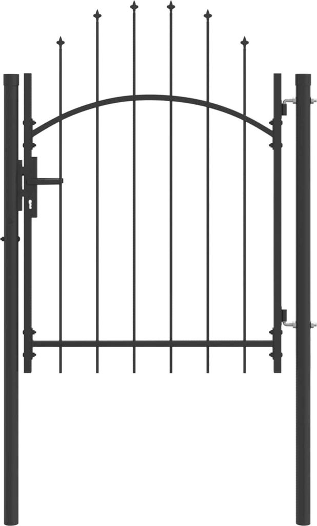 (Robust Möbel)Gartentor langlebig - modernes Design - Gartentür/Zauntür - mit Schloss Grau 100x100cm Stahl DE555987 - Gartentore