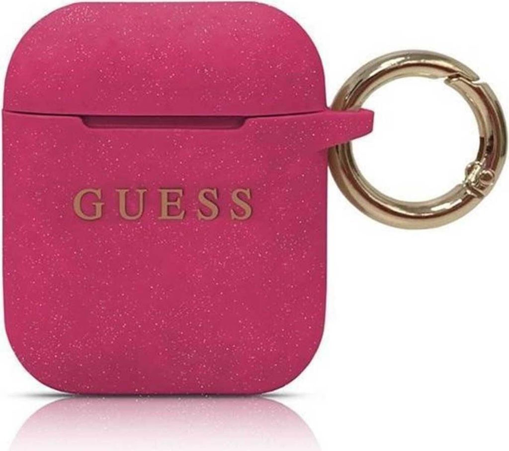 Guess GUACCSILGLFU AirPods decken fuchsia / fuchsia Silicone Glitter ab