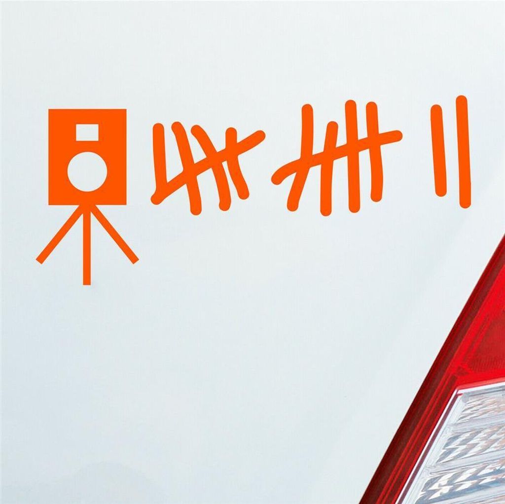 Auto Aufkleber Strichliste Tuning 15x6,5 cm Orange Sticker Heckscheibenaufkleber