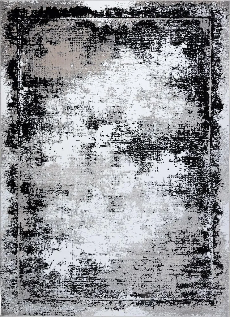Tapis de passage vintage gris noir 80x150 cm style classique moderne
