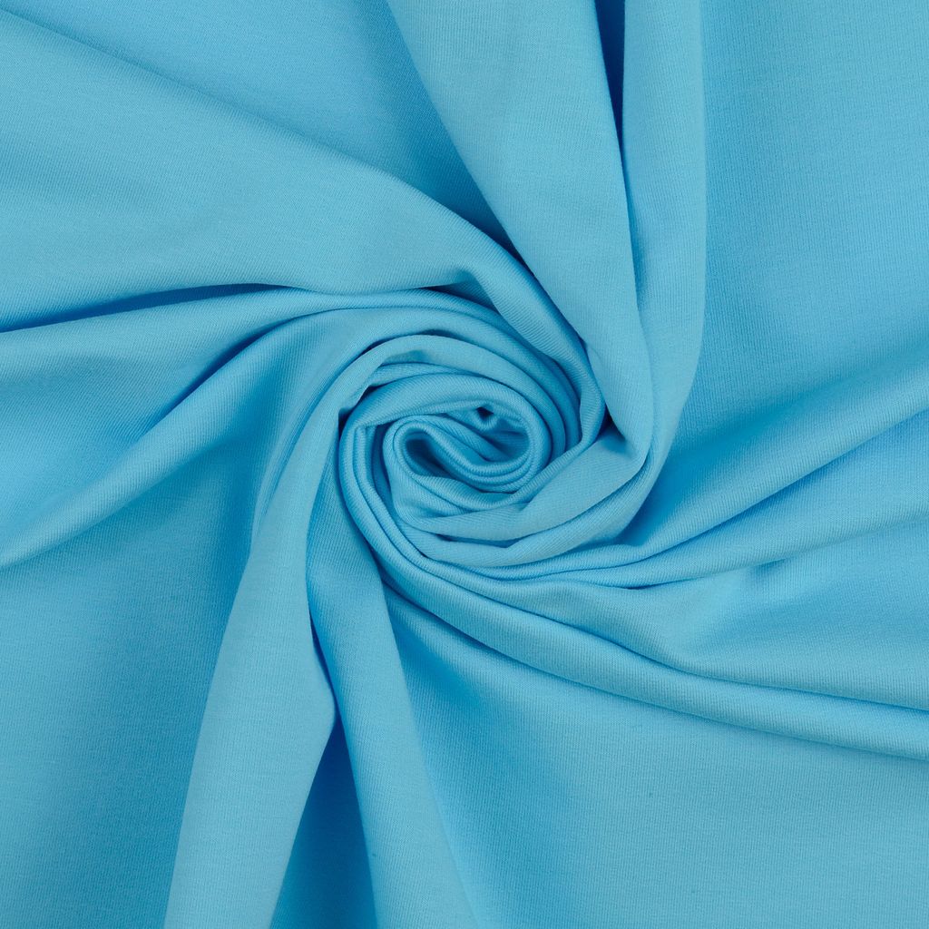 Sweat Stoff Mathias Babyblau, 250 g/m², 0,5 m, Stoffe Meterware, Sweatstoff