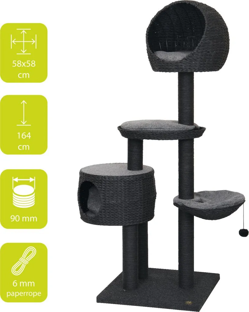 Arbre à chat robuste Trend Elegance Touch avec plateformes en velours - 2