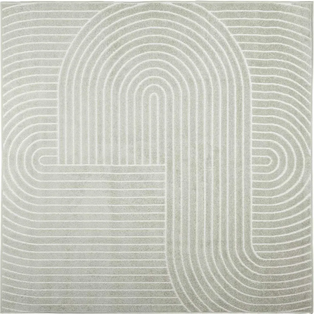 Tapis vidaXL PALMERAS Vert 120x120 cm : fibre Polyester ultra douce