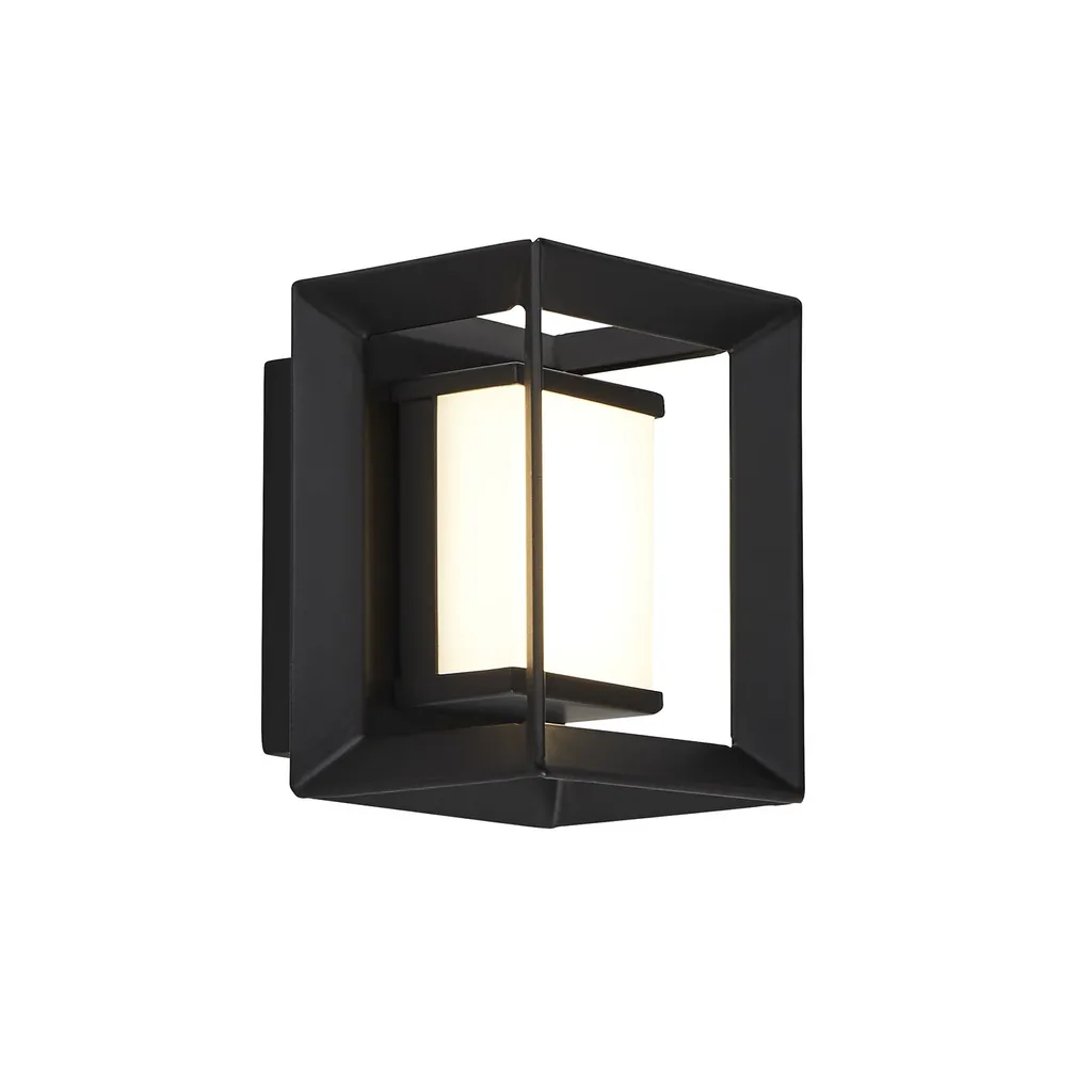 Applique LED CHAPLIN Noire Mate 100mm - Éclairage Mural Compact Chic