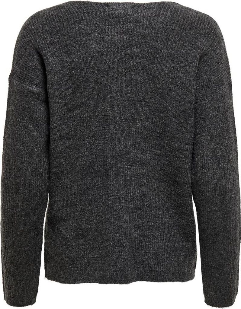 ONLY ONLCAMILLA V-NECK L/S PULLOVER KNT Dark Grey Melange XL