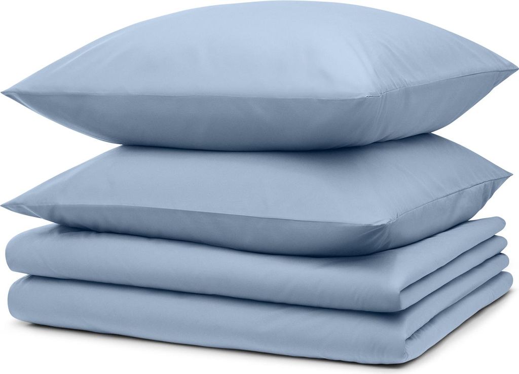 Blumtal Bettwäsche 2x 135x200cm + 2x Kissenbezug 40x80cm - Mikrofaser Bed Sheets 135x200cm - 4-er Set Bettwäsche Hellblau