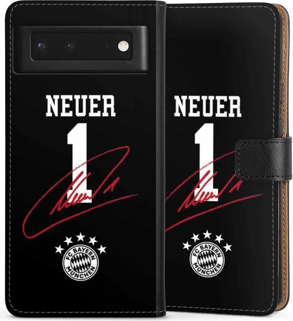 DeinDesign Klapphülle für Google Pixel 6 Handytasche Lederhülle Tasche FC Bayern München FCB Manuel Neuer