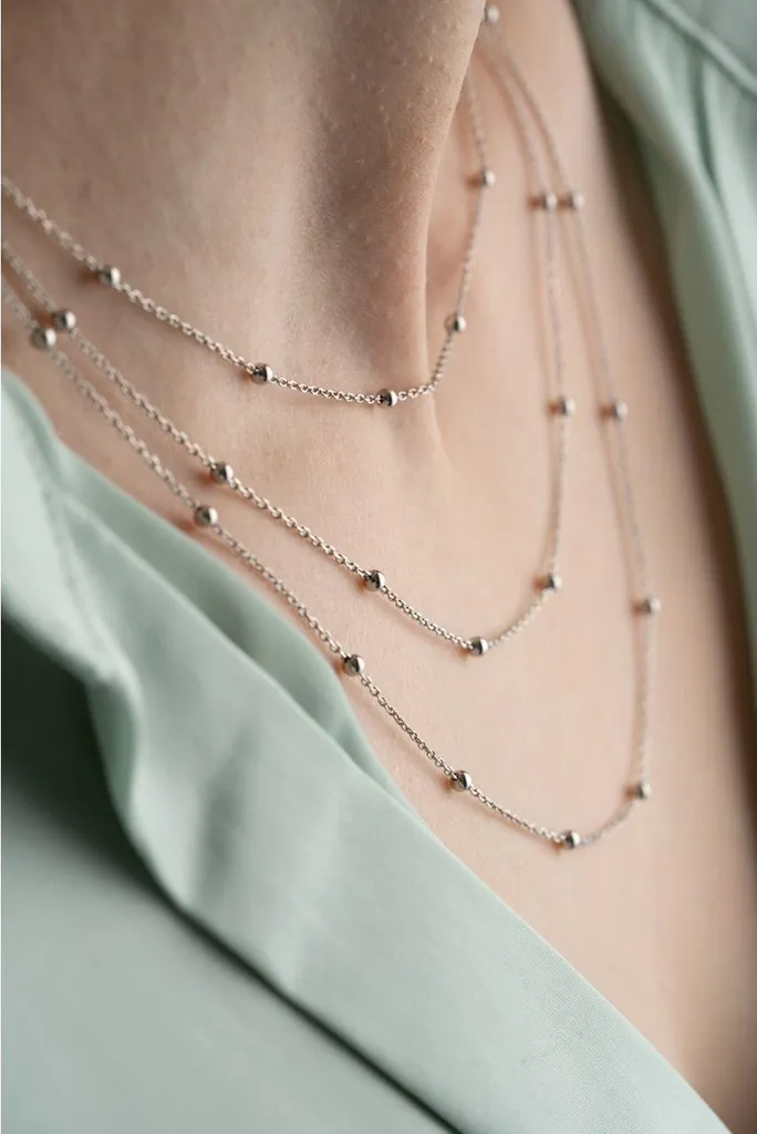 Collier multi-rangs en argent et perles Dorika au design raffiné - 2