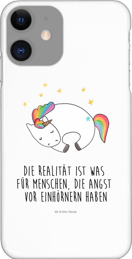Mr. & Mrs. Panda Iphone 11 Handyhülle Einhorn Nacht - Weiß - Geschenk, Cover, Unicorn, Handy Case, Schutzhülle, Hülle, Einhörner, Menschen, Ruhe