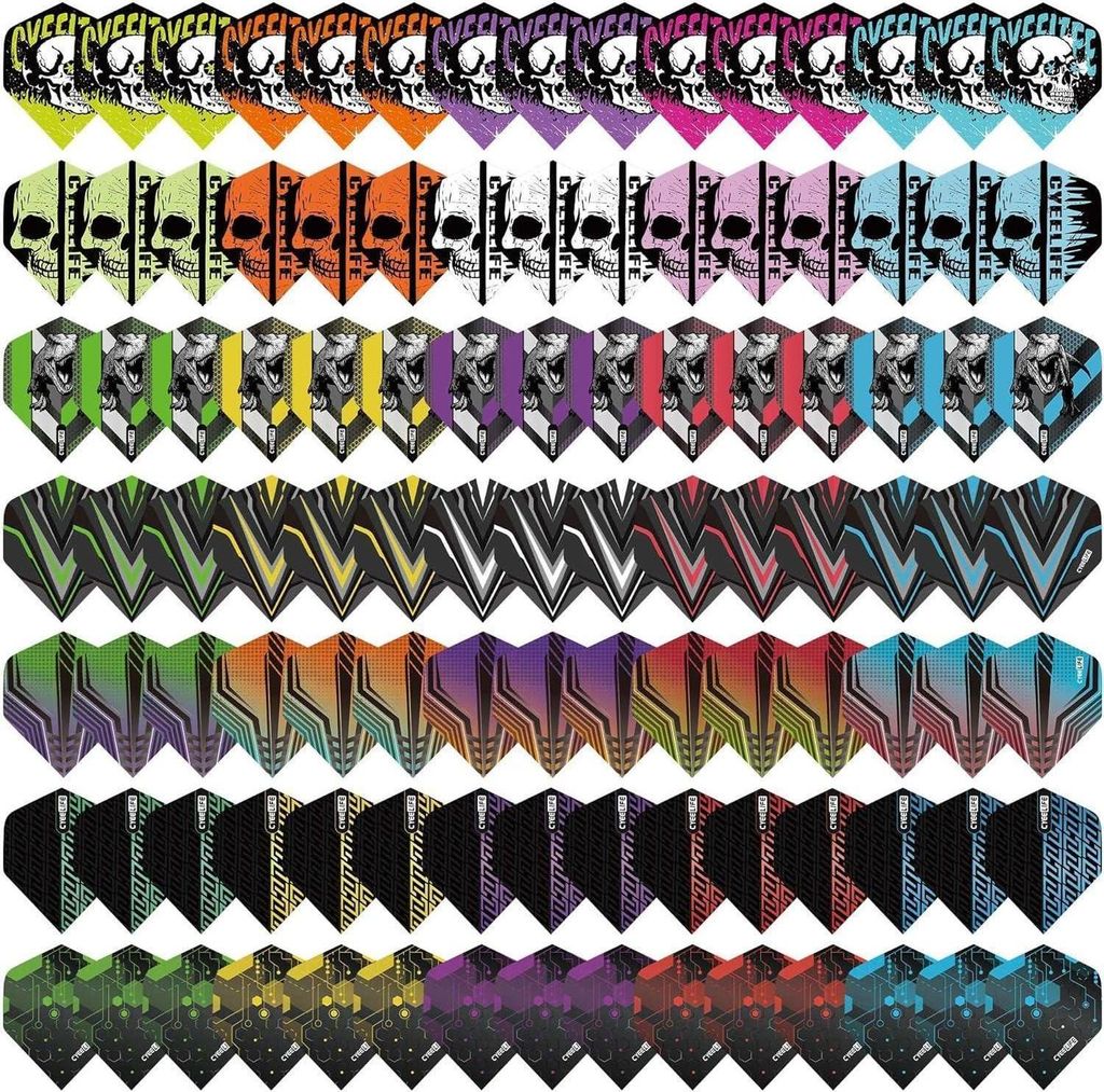 CyeeLife 105 Stück PET Standard Flights für Darts, perfekte Produktbild 