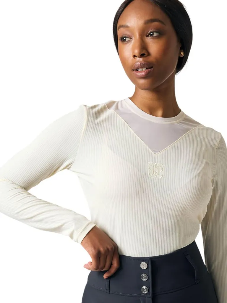 Haut d'Entraînement Équestre Leander PS of Sweden Mesh Beige Taille S
