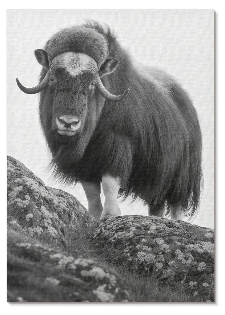 POSTER - 29x42 cm (A3) - Nyra - Schwarz-Weiß-Fotografie, Tier, rohe Natur, Eleganz - Wandbild für Wohnzimmer Schlafzimmer & Flur, Modernes Poster...