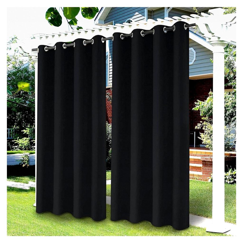 Wasserdichter Verdunkelungsvorhang mit Ösen - Für Gartenlaube, Schiebetür, Pergola - Sichtschutz & Wärmeisolierung