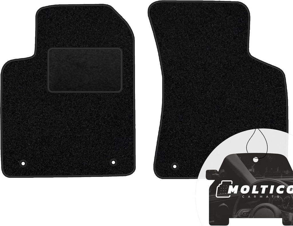 moto-MOLTICO Vorne Fußmatten Auto Velours Autoteppiche Schwarz Automatten Set 2-teilig passend für Audi TT 8J ab 2006