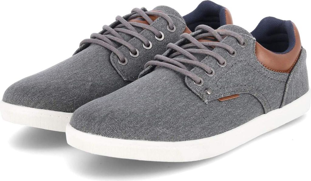 Bullboxer Herren Low Sneaker Grau Canvas handcrafted Größe: 46