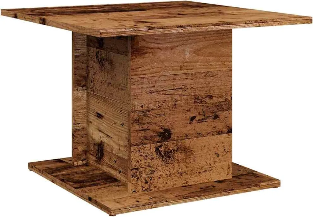 Table basse robuste imitation bois vieilli - Meuble stable et durable