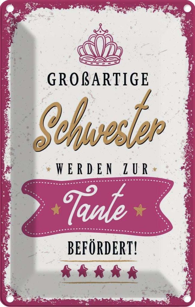 vianmo Blechschild 18x12 cm Großartige Schwester werden Tante Spruch Zitat