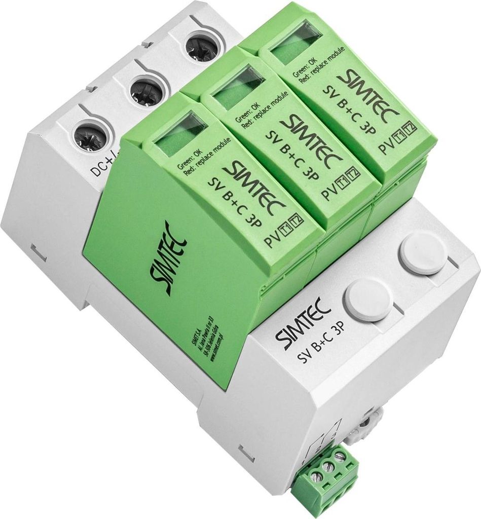 Varistor-Überspannungsableiter für Photovoltaikanlagen SV B+C 3P SIMTEC