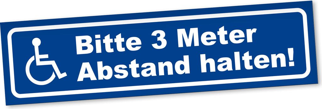 PantherPixel Bitte 3 Meter Abstand Magnetschild Auto Rollstuhlfahrer Magnetfolie Geschenkidee 30 x 8 cm REFLEKTIEREND