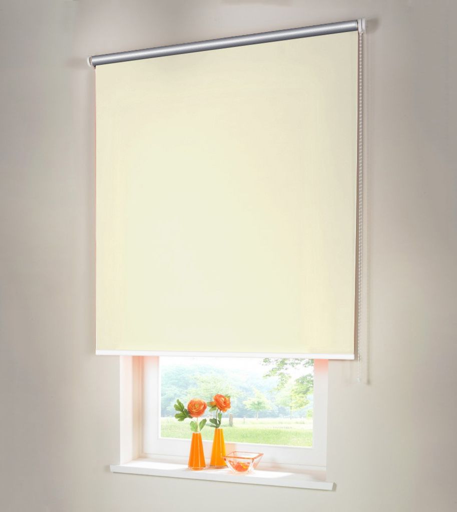 Seitenzugrollo Verdunkelungsrollo THERMO 115 x 140 cm creme Kettenzugrollo lichtundurchlässig