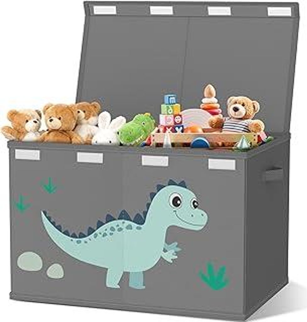 VERONLY Spielzeugkiste Aufbewahrungsbox mit Deckel Kinderzimmer- 83L Faltbar Groß Spielzeug Aufbewahrung Kinder karton mit Griffen für Mädchen K...