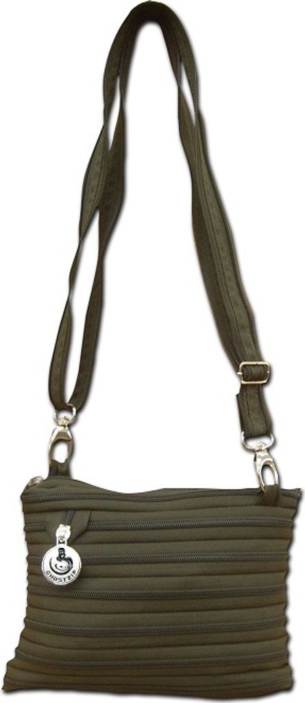GHOSTZIP Handtasche Umhängetasche Henkeltasche Tasche Dunkelgrün