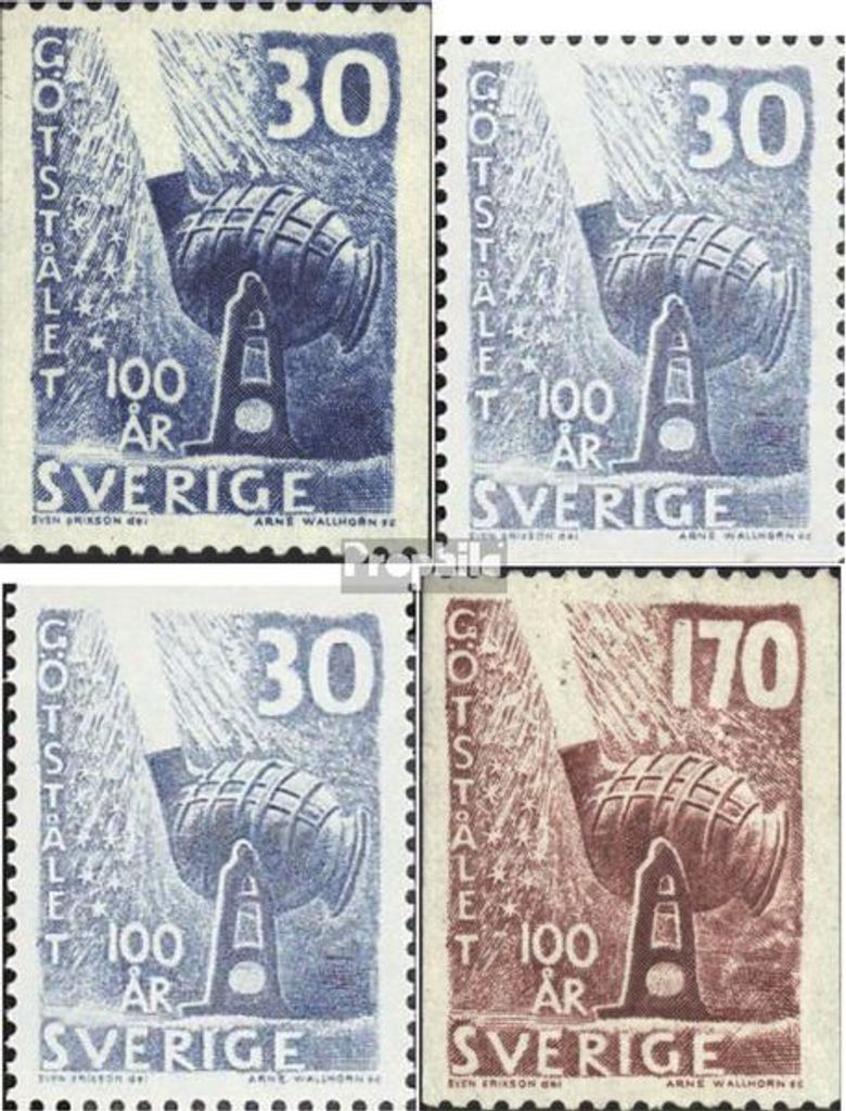 Briefmarken Schweden 1958 Mi 441C,Do,Du,442C (kompl.Ausg.) Produktbild 