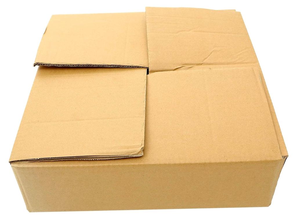 Umzugskarton aus Wellpappe mit 4 Fächern Stabiler Verpackungskarton 345x345x105mm für Weinflaschen und Geschirr