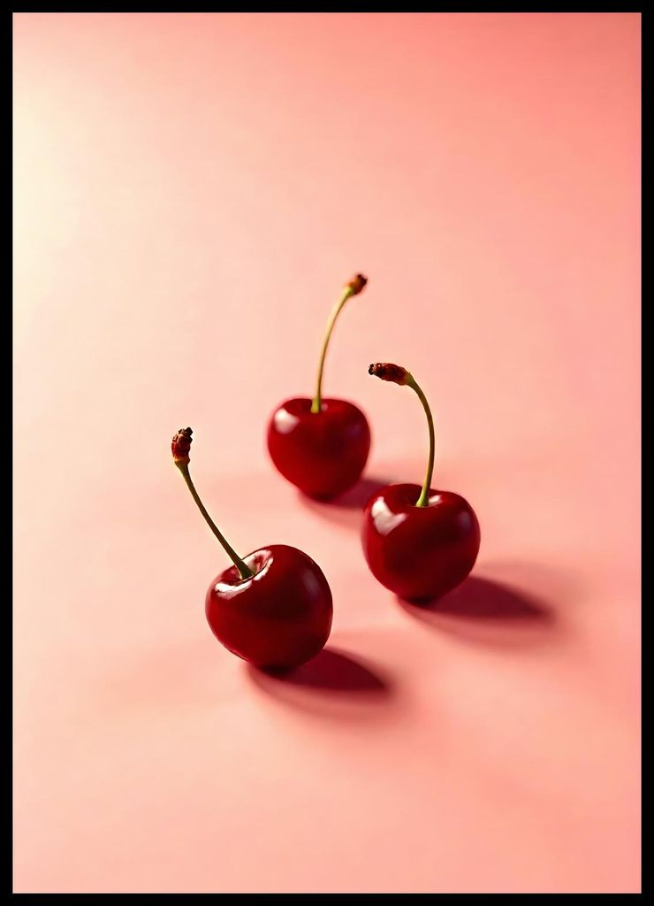 Poster 50x70cm Modern Früchte und Kirschen Pop Art Vintage für das Wohnzimmer