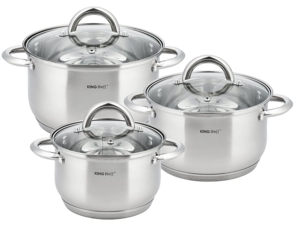 KINGHOFF Kochtopfset KH-4446 aus Edelstahl 3-teilig
