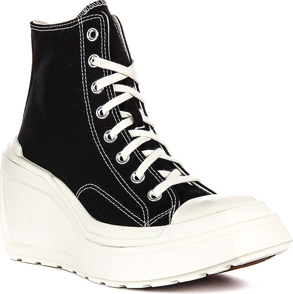 Converse Chuck 70 De Luxe Wedge Squared Damen Textil Keilabsatz Sneaker in Schwarz Weiß – 6.5 UK - 39.5 EU - 8.5 US / Black White