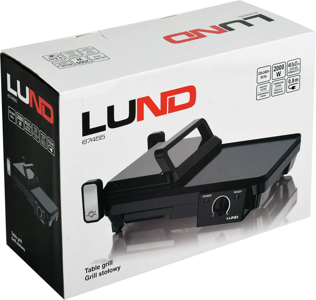 Appareil à Grillade Électrique pour Cuisine Rapide - LUND 67455 2000W