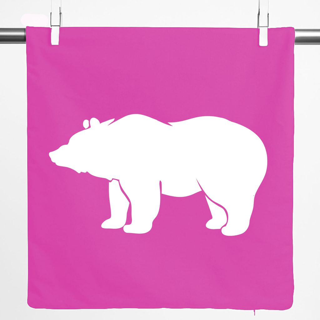 Huuraa Kissenbezug Bär Silhouette 40x40cm Fuchsia Baumwolle Dekokissenbezug Geschenkidee
