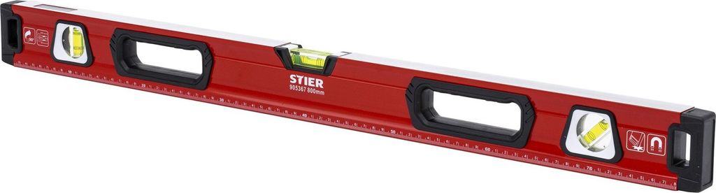 STIER Premium Wasserwaage, mit Magnet und drei Libellen, Produktbild 
