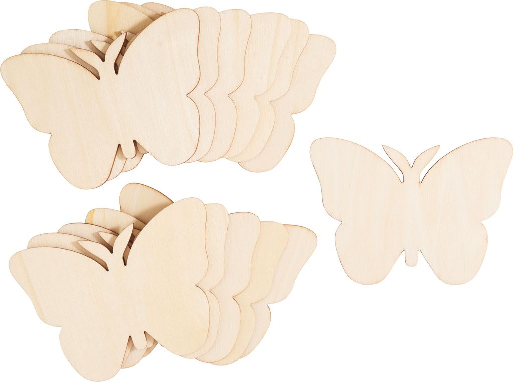 VBS Holz-Schmetterlinge 12 Stück 7 cm breit 9.5 cm lang Produktbild 