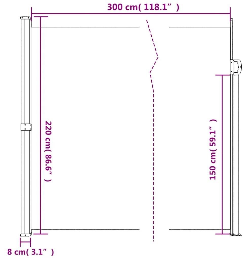 vidaXL Marquise latérale extensible Taupe 220x300 cm Image du produit 