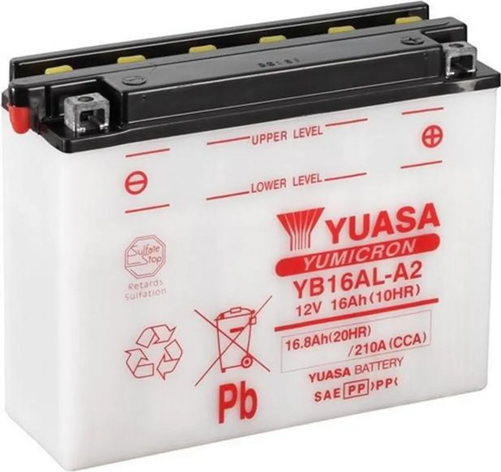 Batterie 16Ah YB16AL-A2 YUASA avec Technologie YuMicron Haute Durée