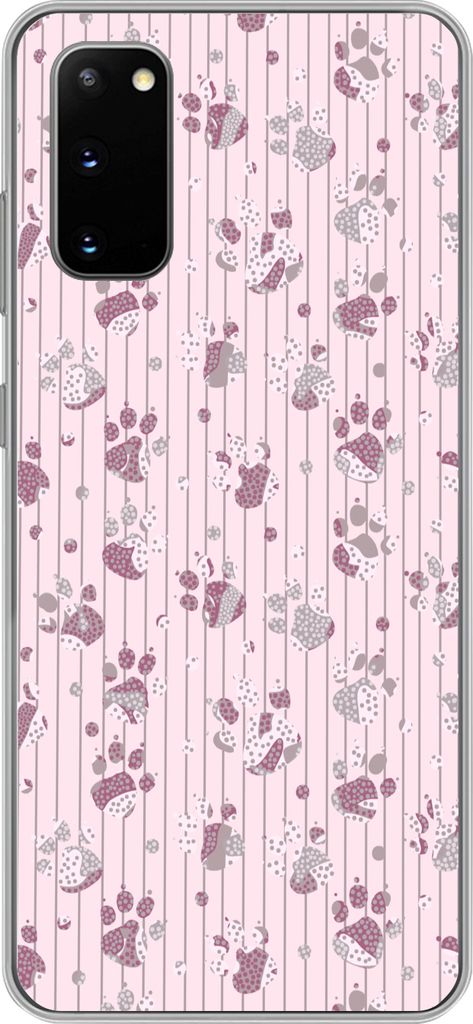 MuchoWow Handyhülle Schutzhülle Hülle für Telefoonhoesje Samsung Galaxy S20 Hund - Rosa - Muster - Lila - Mädchen - Kinder - Kinder Silikon ...