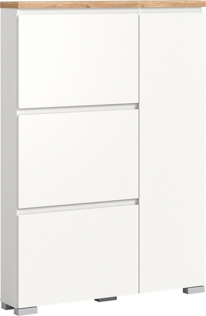 Schuhkipper - Weiß - Nox Eiche Nachbildung - B 95 cm - eine Produktbild 