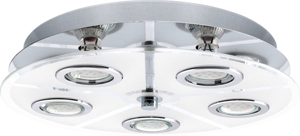 Eglo 30933 Cabo LED plafoniera 5x3W acciaio inox cromo Immagine del prodotto 