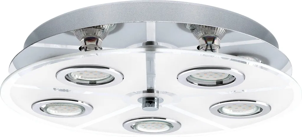 Luminaire Plafonnier LED Design Carré Chrome Eglo Cabo pour Salon et Bureau