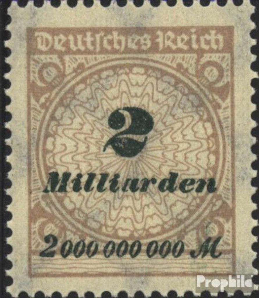 Briefmarken Deutsches Reich 1923 Mi 326A HT Sprung im Korbdeckel postfrisch Korbdeckelmuster