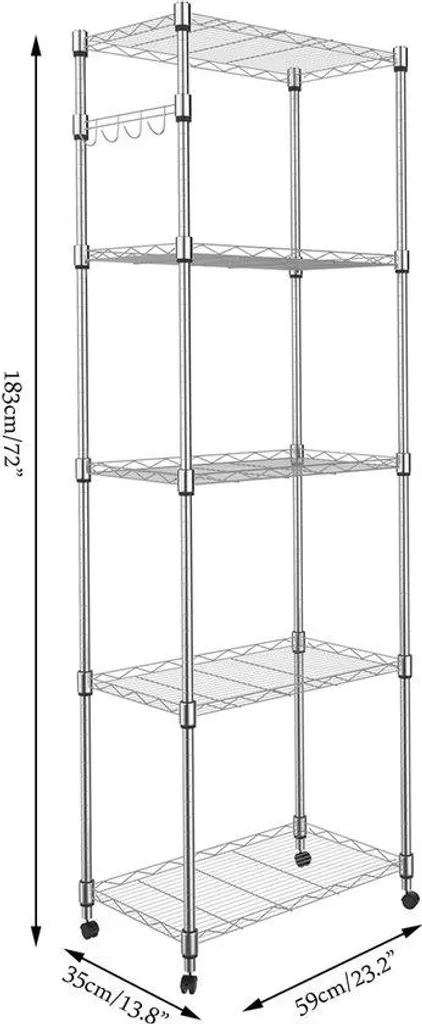 Étagère de rangement en acier avec 5 tablettes réglables - Anthracite