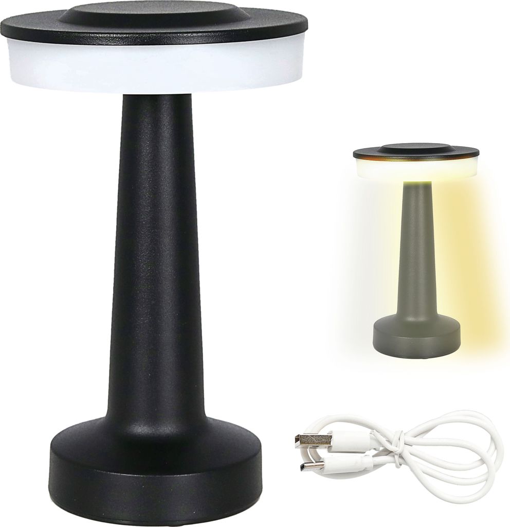 LED Tischleuchte 'Lille' schwarz 24 LEDs 12x21cm Produktbild 