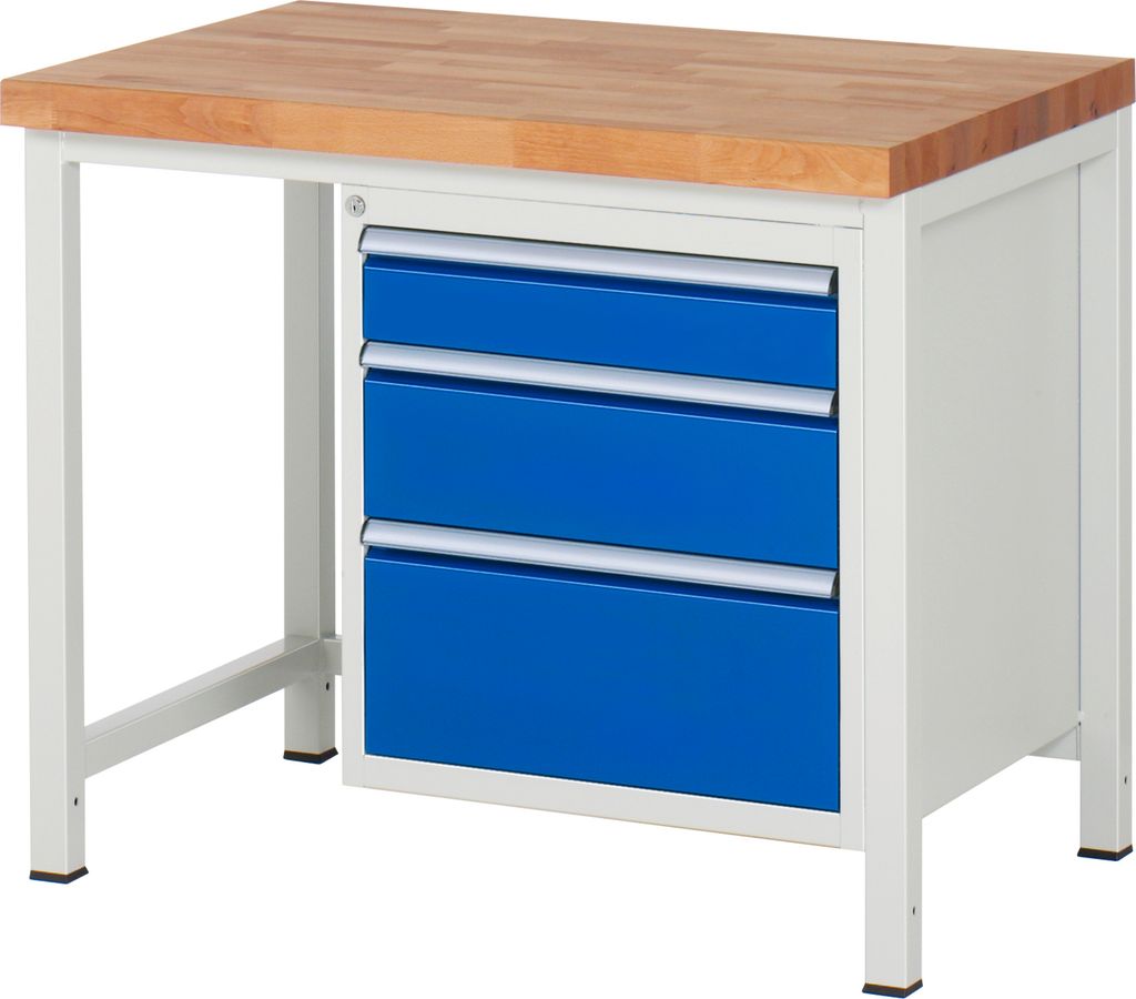 Rau Werkbank höhenverstellbar 8159A1, B1000xT700xH840-1040mm, 3x Schublade-TA