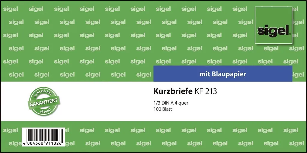 SIGEL KF213 Lettera Breve Messaggi - Blocchi 1/3 A4 per Ufficio Professionale