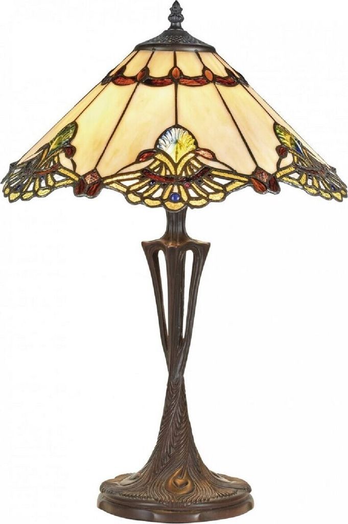 Casa Padrino Luxus Tiffany Tischleuchte Mehrfarbig Ø 40 x H. 60 cm - Luxus Qualität
