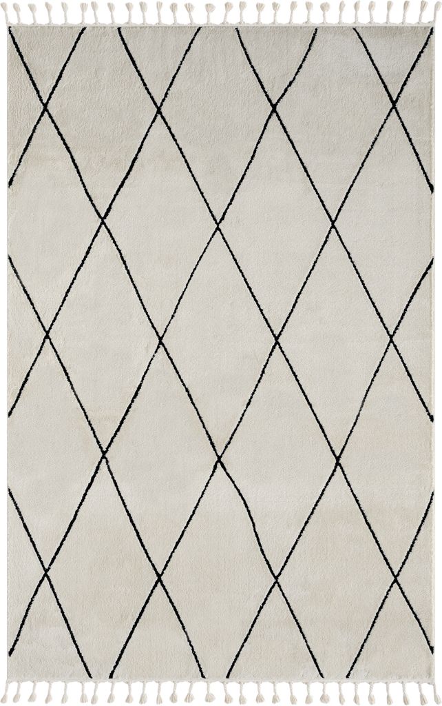 Teppich ORIENTAL-Structure rechteckig weiss diverse Größen, Maße:200x290cm